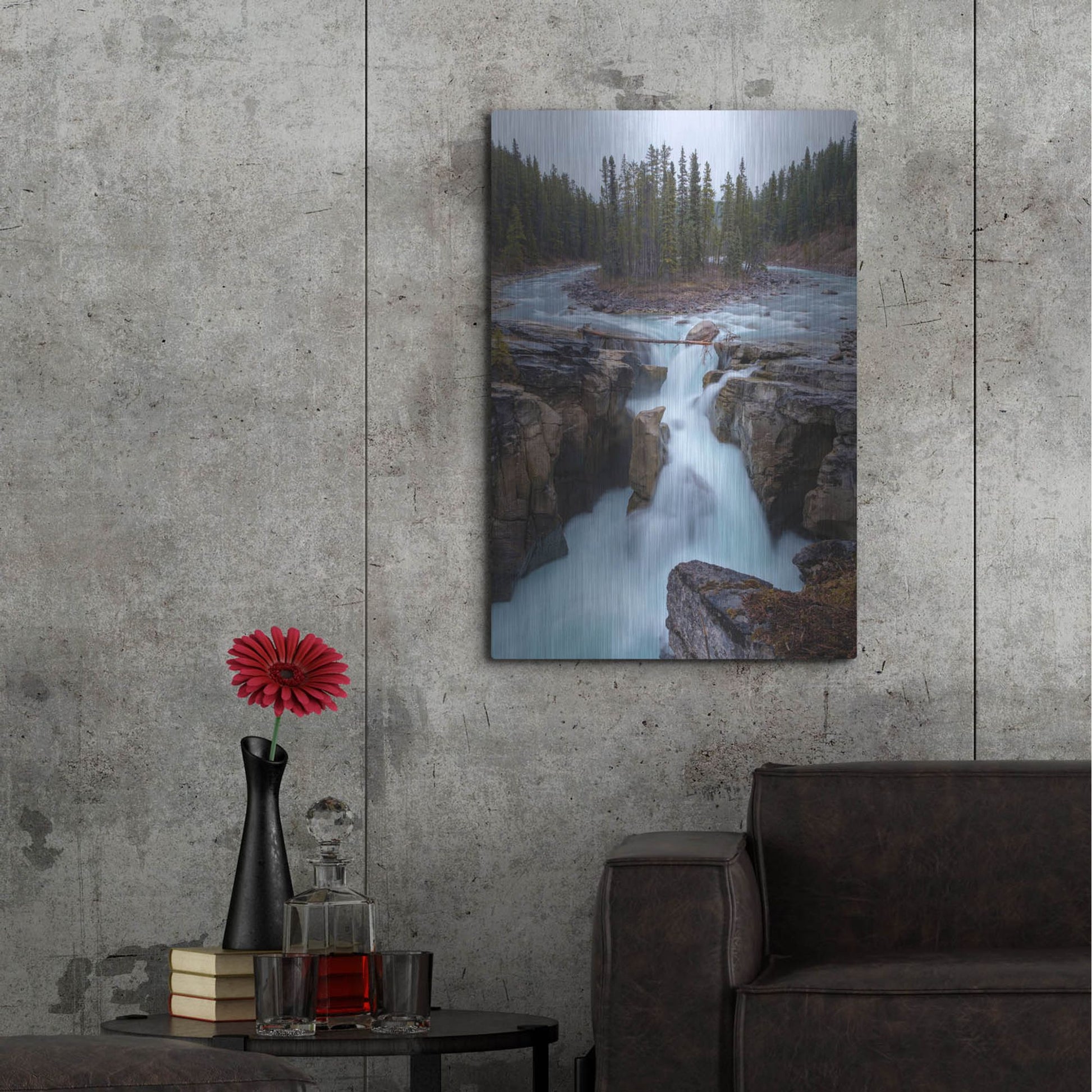 Luxe Metal Art 'Sunwapta Falls 2' by Joe Reimer Photography, Metal Wall Art,24x36