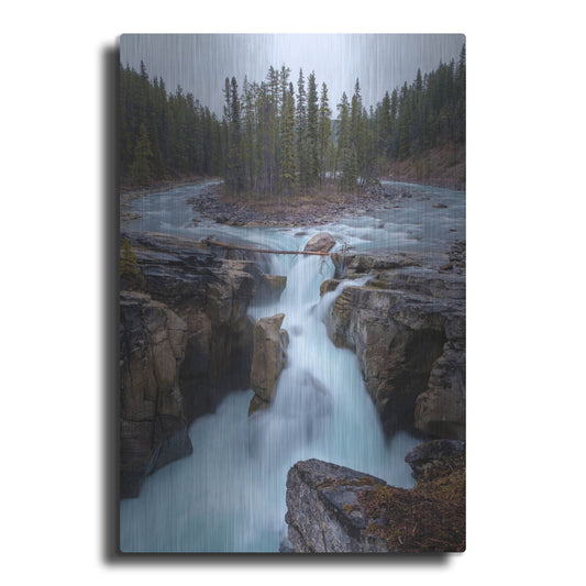 Luxe Metal Art 'Sunwapta Falls 2' by Joe Reimer Photography, Metal Wall Art