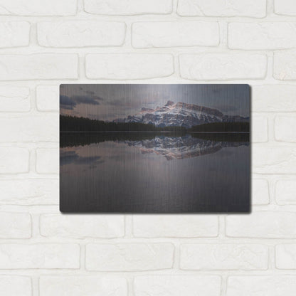 Luxe Metal Art 'Two Jack Lake 1' by Joe Reimer Photography, Metal Wall Art,16x12