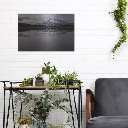 Luxe Metal Art 'Two Jack Lake 1' by Joe Reimer Photography, Metal Wall Art,16x12