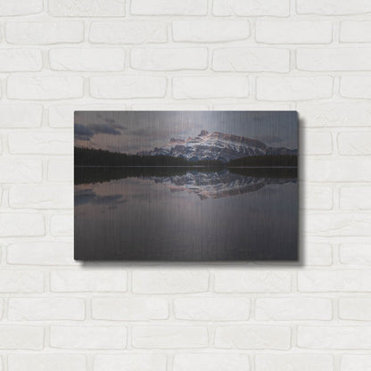 Luxe Metal Art 'Two Jack Lake 1' by Joe Reimer Photography, Metal Wall Art,24x16