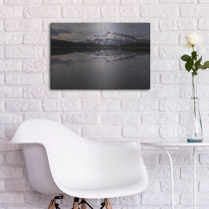 Luxe Metal Art 'Two Jack Lake 1' by Joe Reimer Photography, Metal Wall Art,24x16