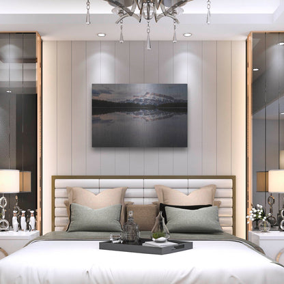 Luxe Metal Art 'Two Jack Lake 1' by Joe Reimer Photography, Metal Wall Art,36x24
