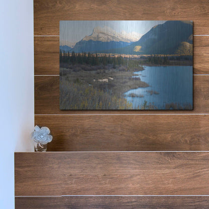 Luxe Metal Art 'Vermillion Lakes 1' by Joe Reimer Photography, Metal Wall Art,16x12