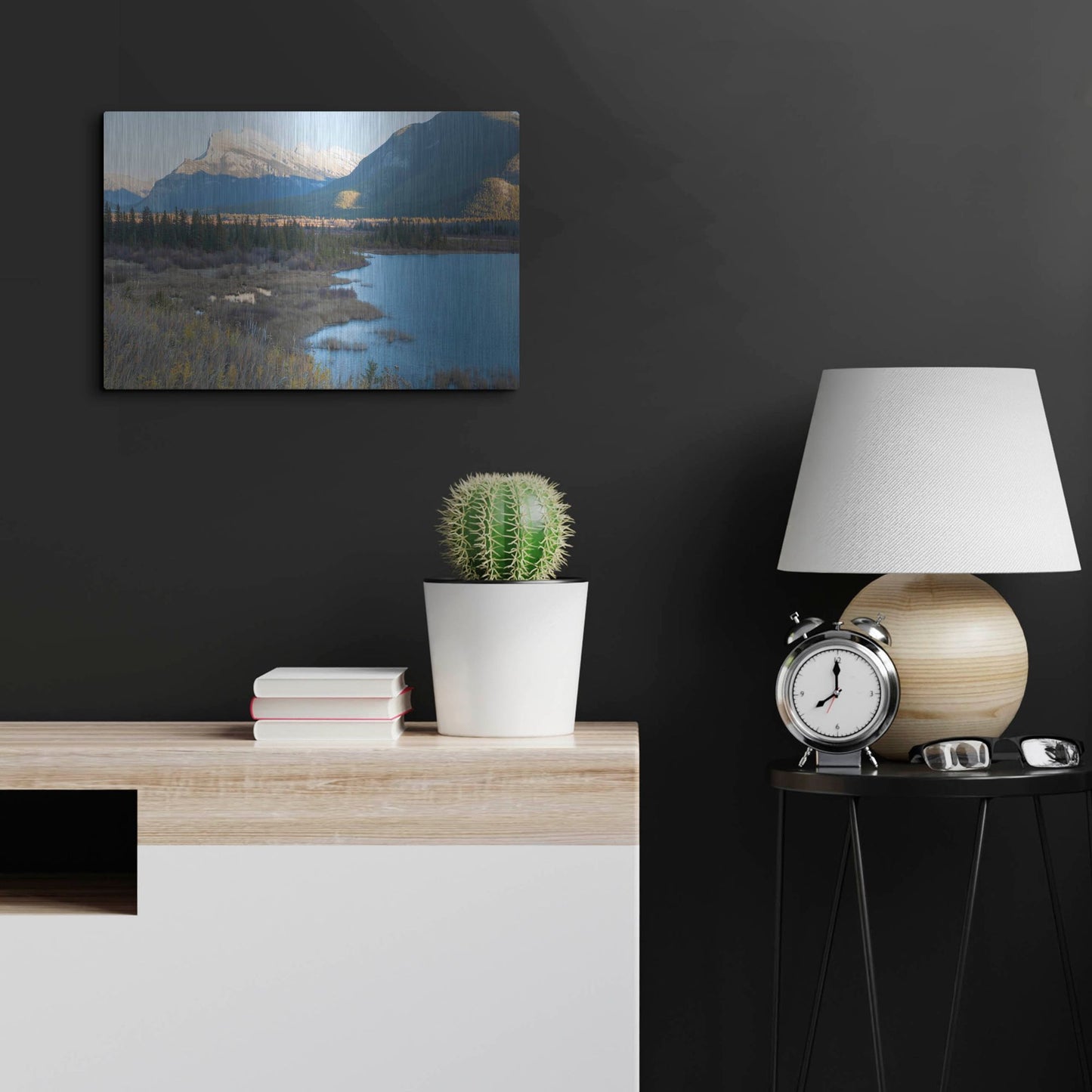 Luxe Metal Art 'Vermillion Lakes 1' by Joe Reimer Photography, Metal Wall Art,24x16