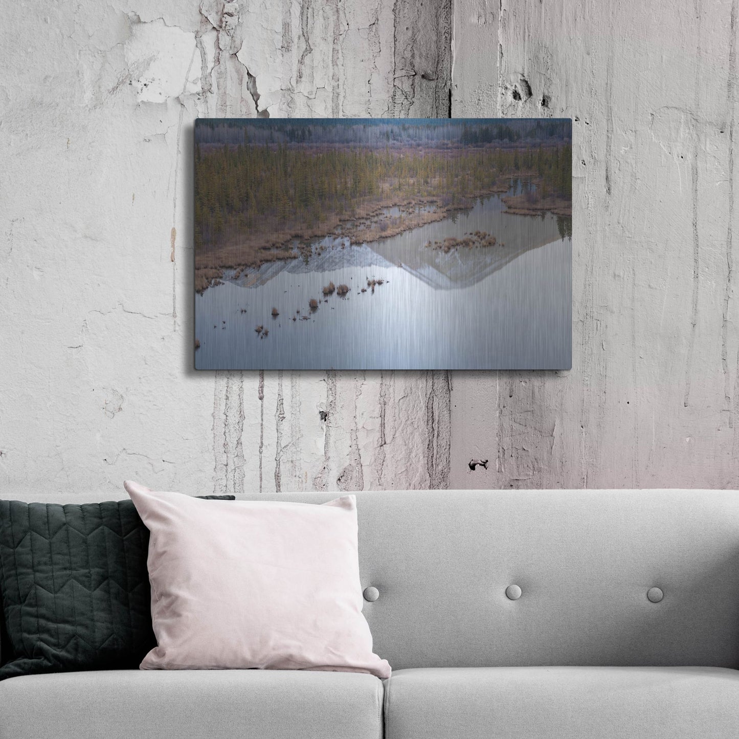 Luxe Metal Art 'Vermillion Lakes 2' by Joe Reimer Photography, Metal Wall Art,36x24