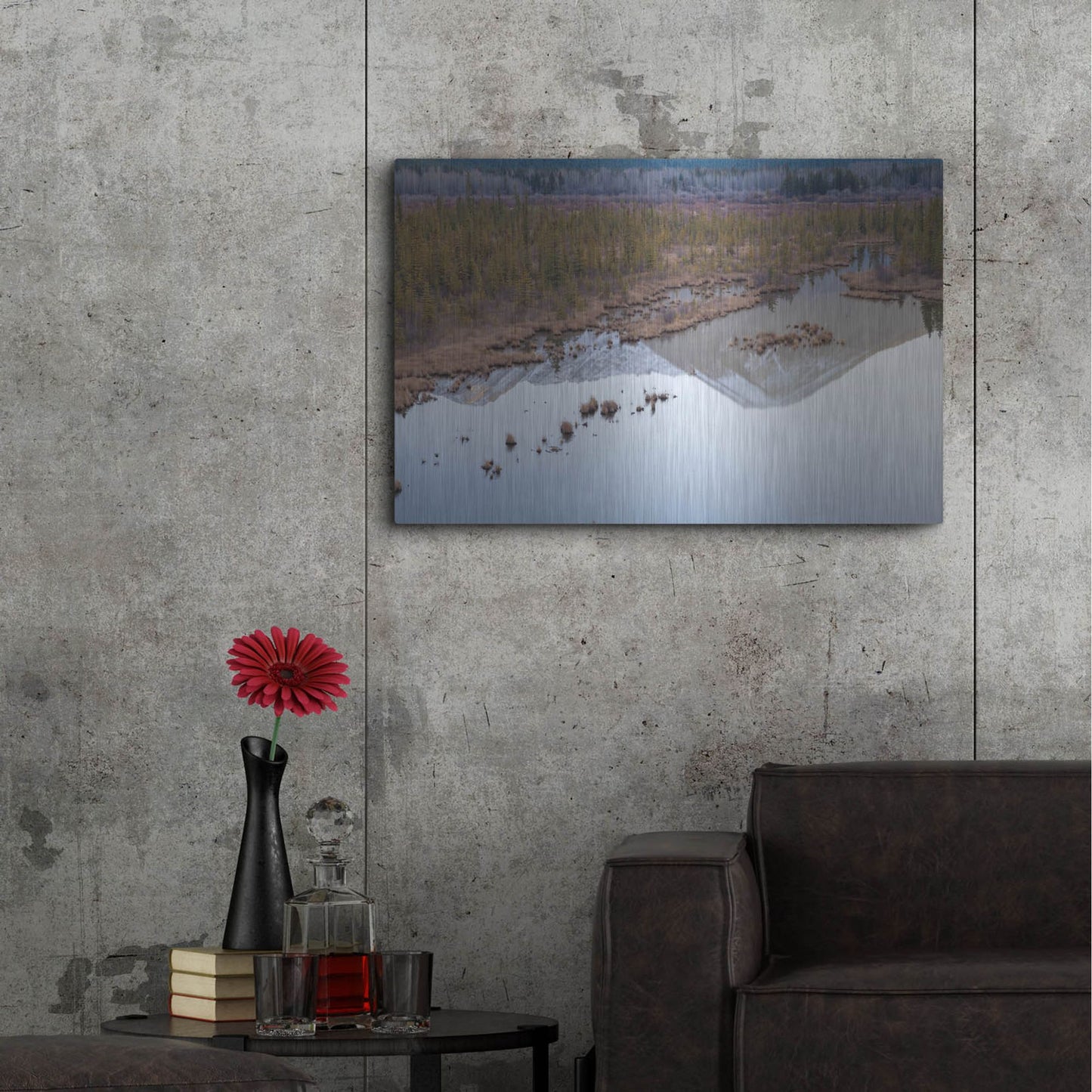 Luxe Metal Art 'Vermillion Lakes 2' by Joe Reimer Photography, Metal Wall Art,36x24