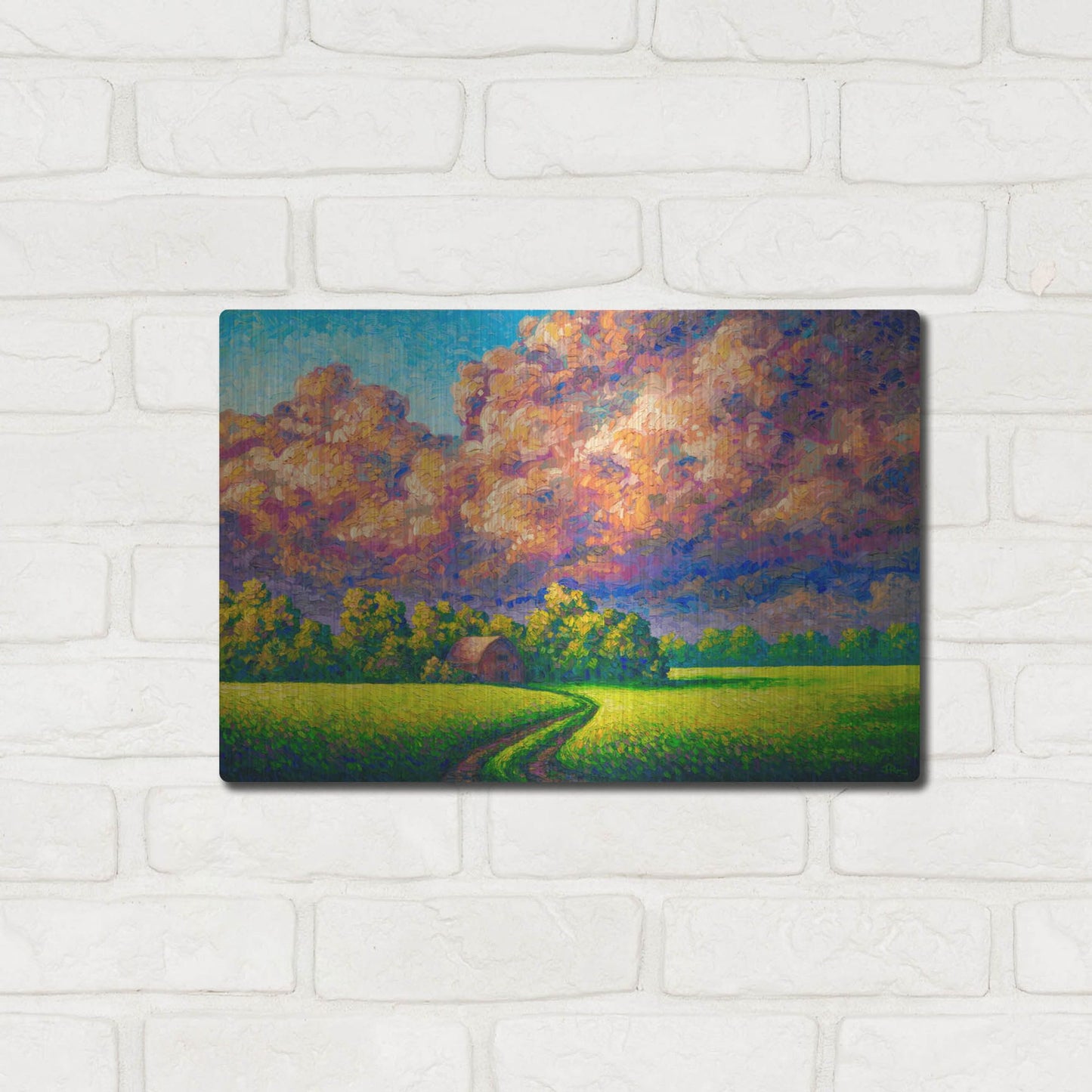 Luxe Metal Art 'August Storm' by Joe Reimer, Metal Wall Art,16x12