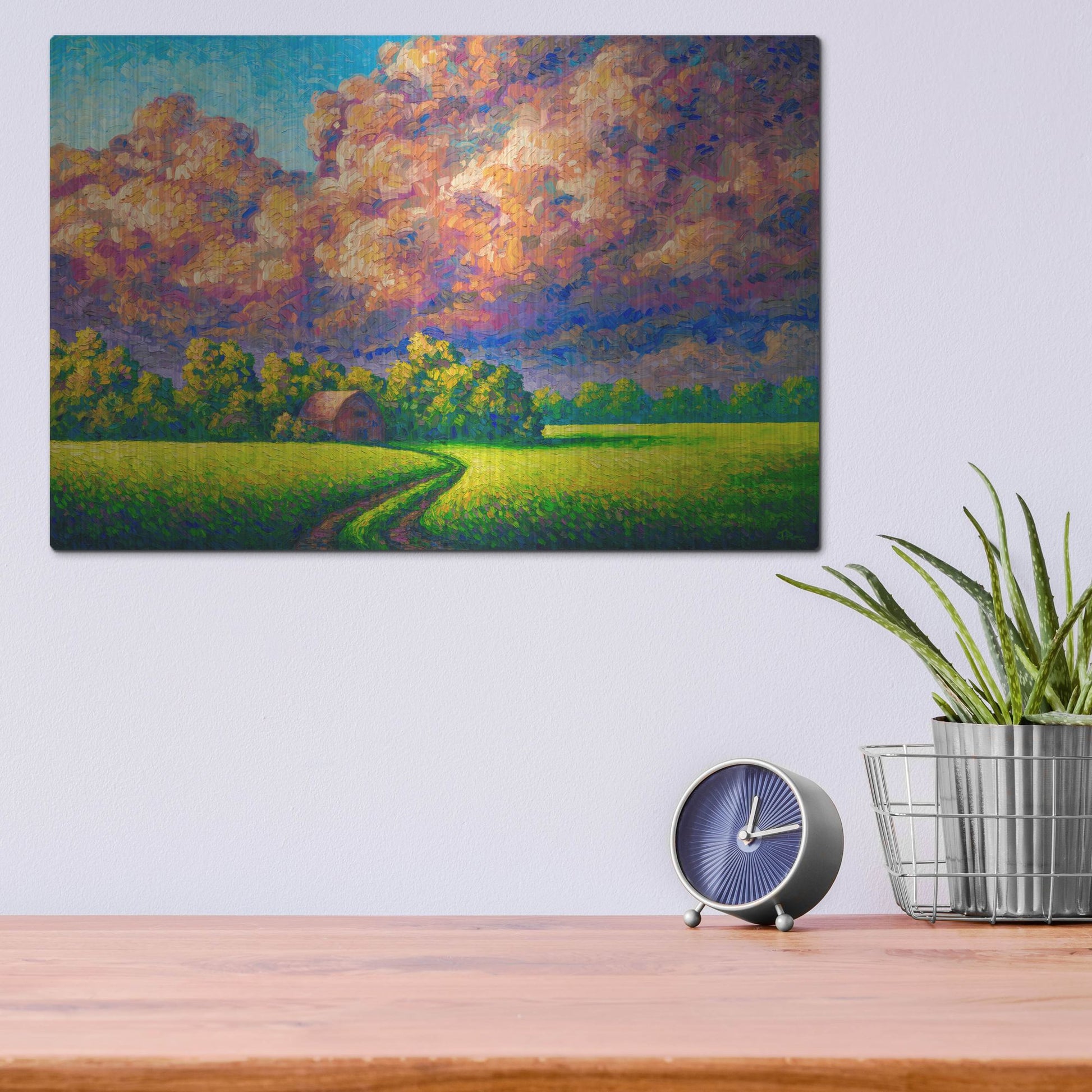 Luxe Metal Art 'August Storm' by Joe Reimer, Metal Wall Art,16x12