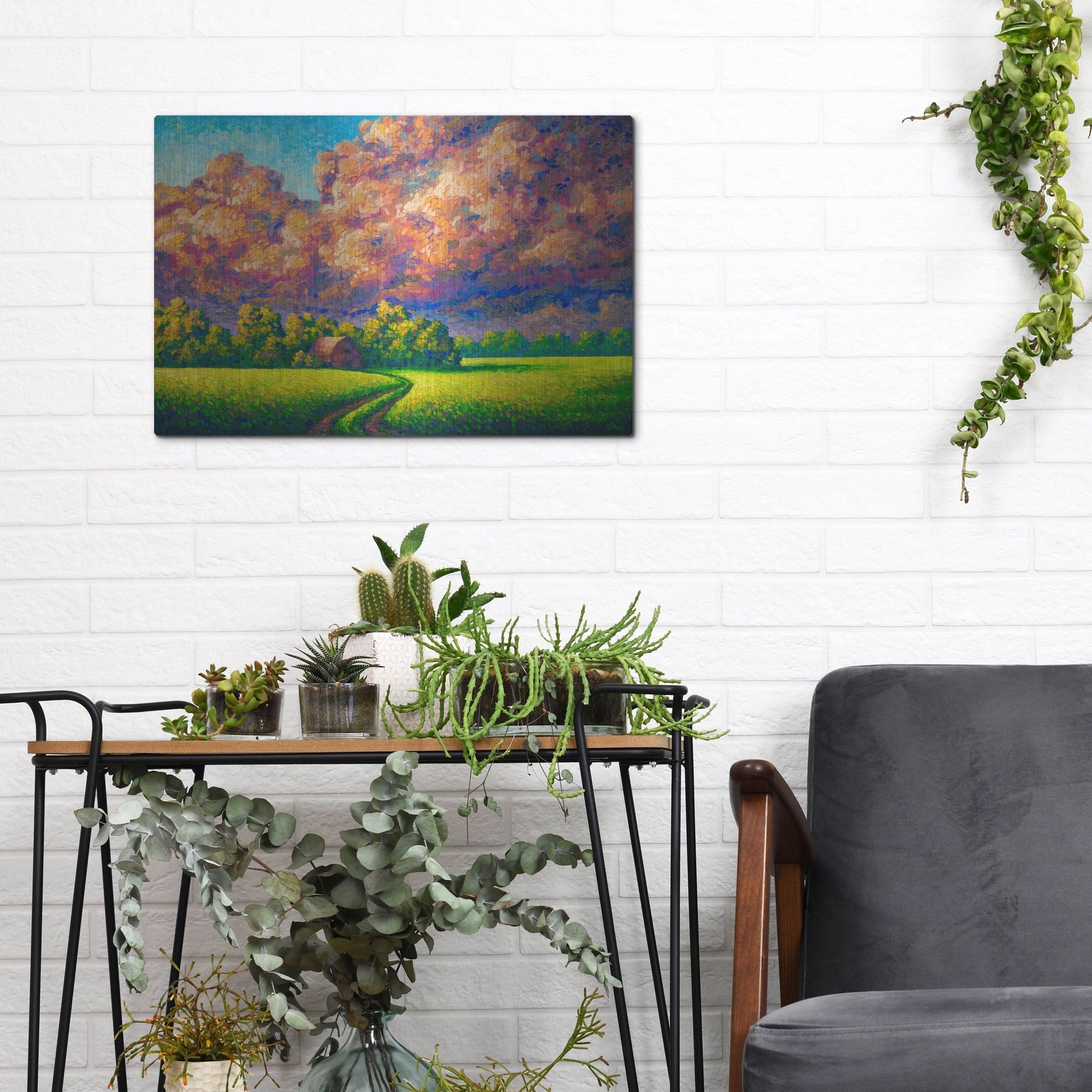 Luxe Metal Art 'August Storm' by Joe Reimer, Metal Wall Art,16x12