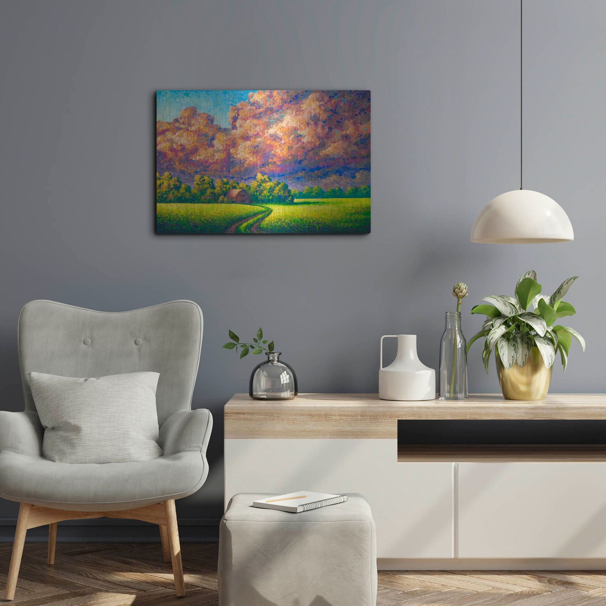 Luxe Metal Art 'August Storm' by Joe Reimer, Metal Wall Art,24x16