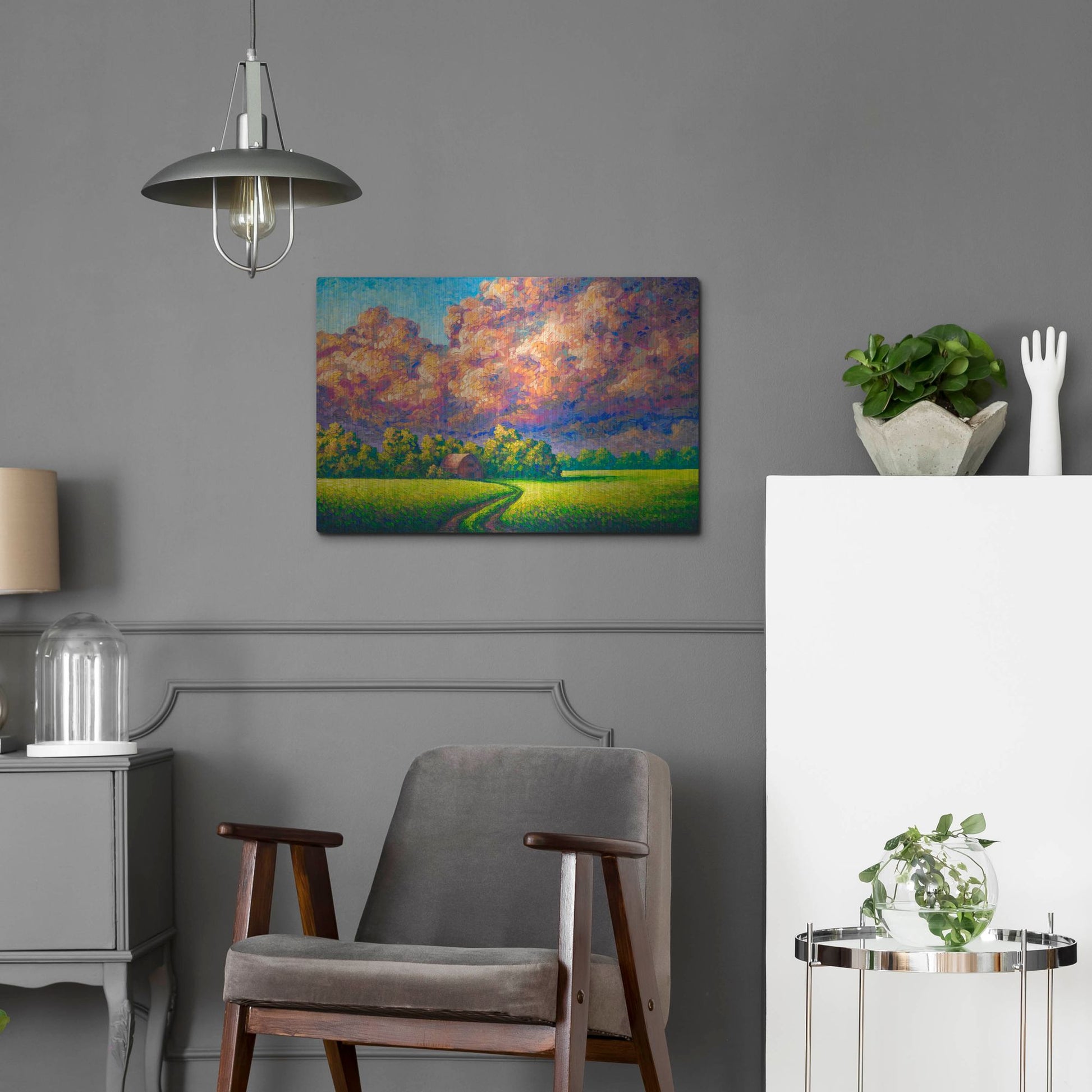 Luxe Metal Art 'August Storm' by Joe Reimer, Metal Wall Art,24x16