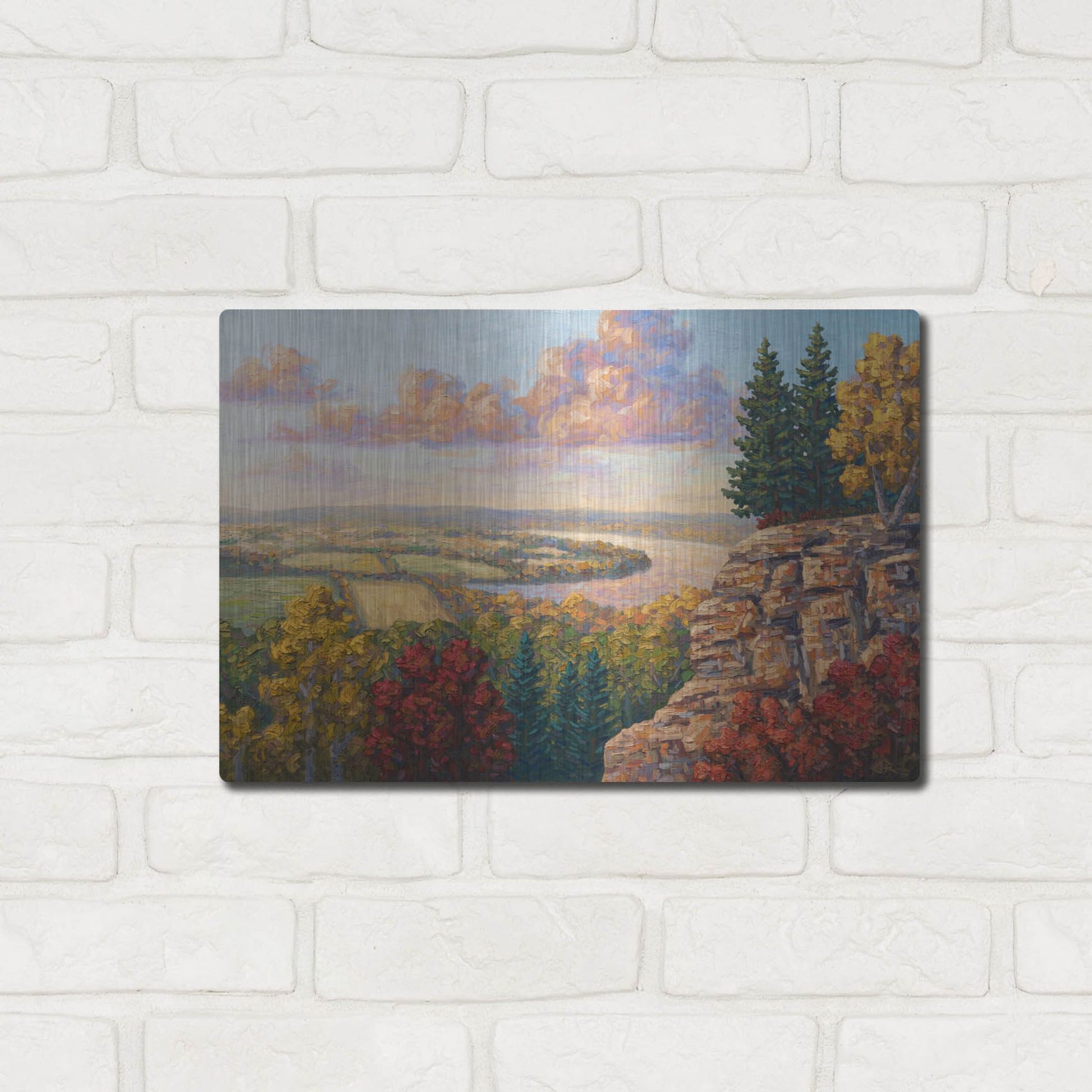 Luxe Metal Art 'Autumn At Gibraltar Rock' by Joe Reimer, Metal Wall Art,16x12