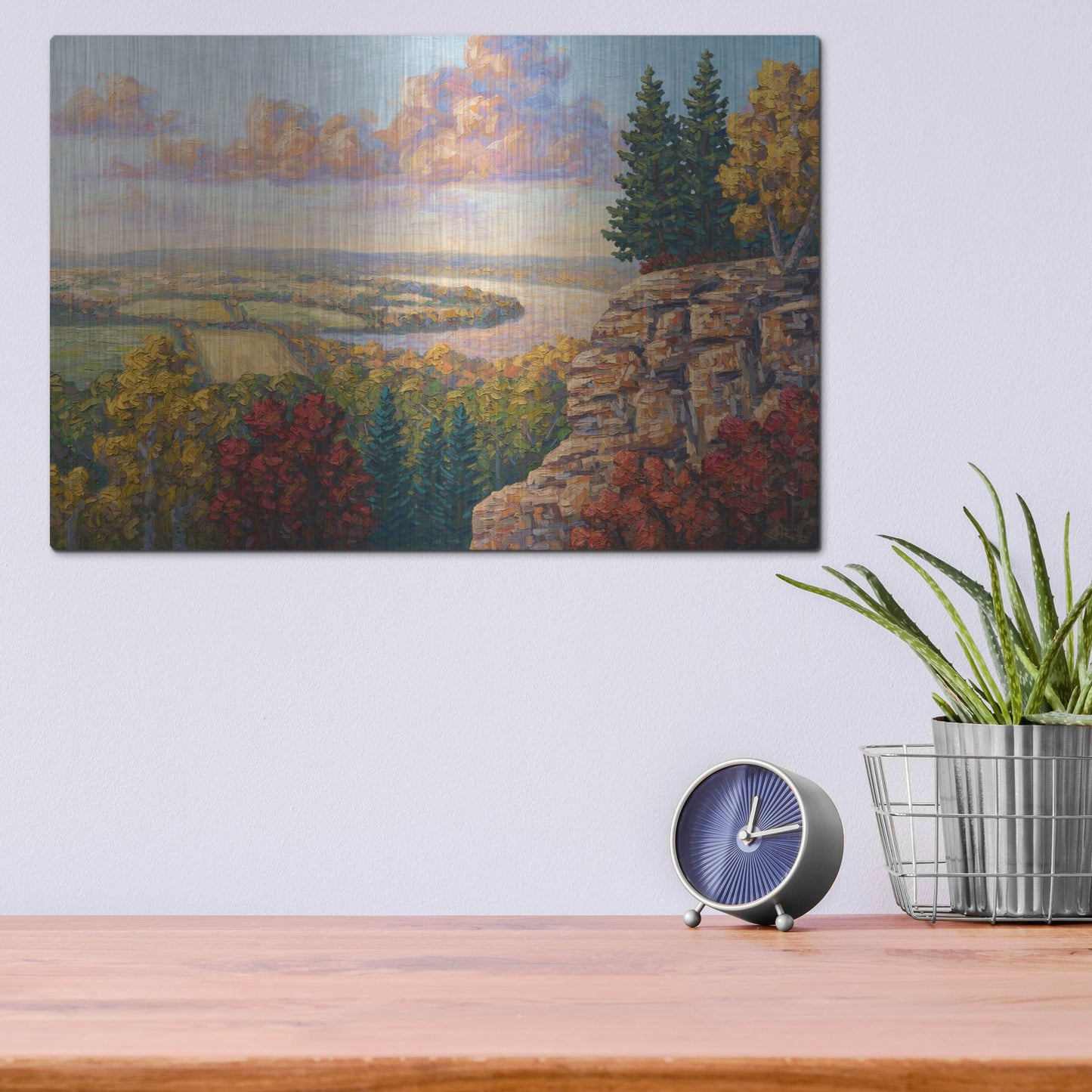 Luxe Metal Art 'Autumn At Gibraltar Rock' by Joe Reimer, Metal Wall Art,16x12