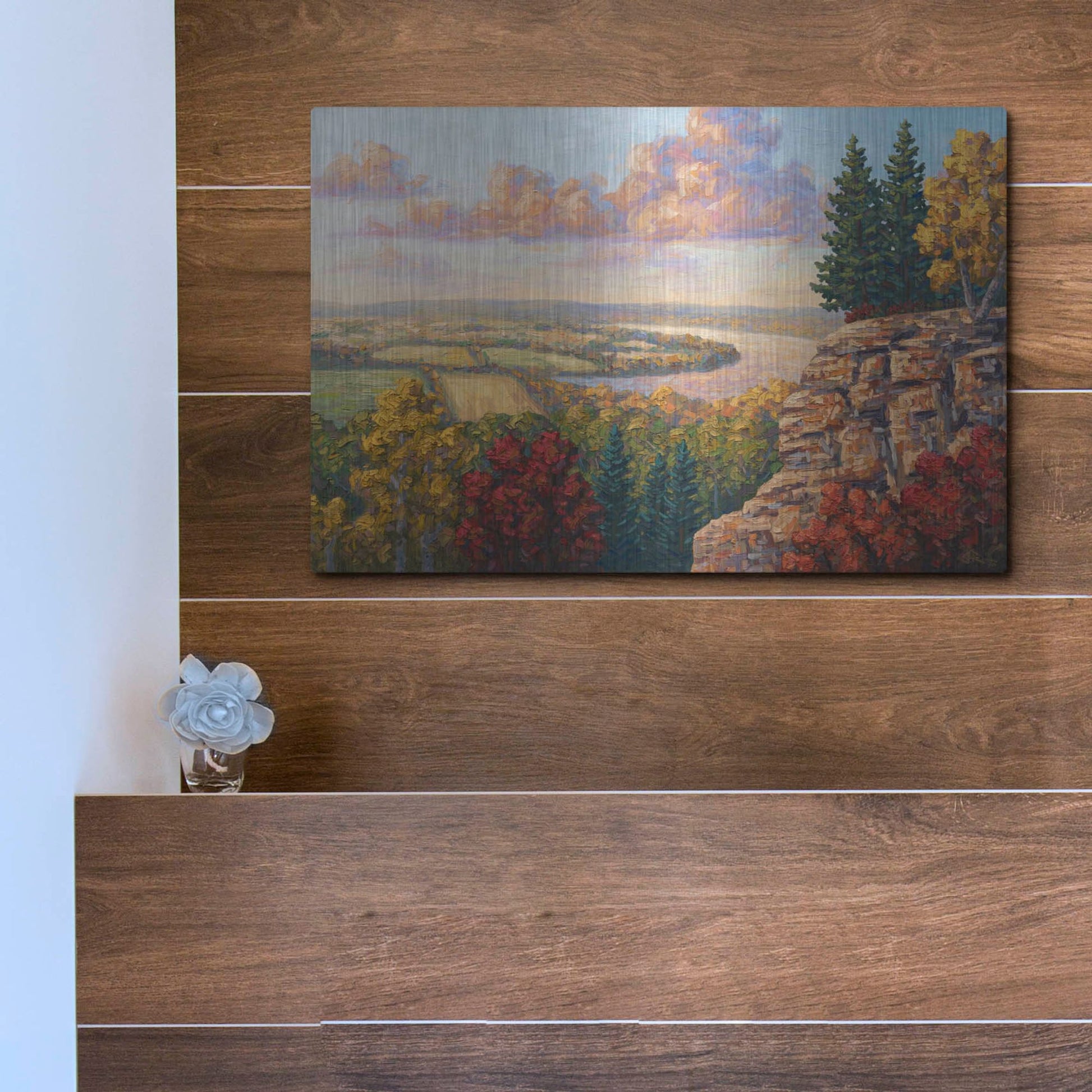Luxe Metal Art 'Autumn At Gibraltar Rock' by Joe Reimer, Metal Wall Art,16x12