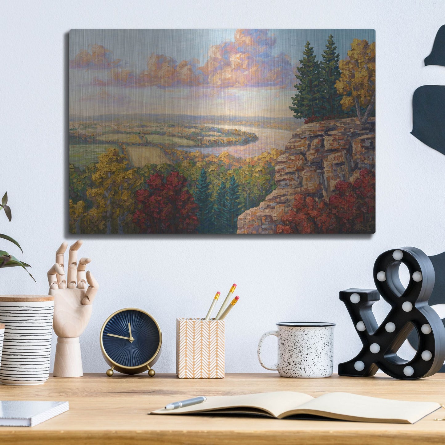 Luxe Metal Art 'Autumn At Gibraltar Rock' by Joe Reimer, Metal Wall Art,16x12