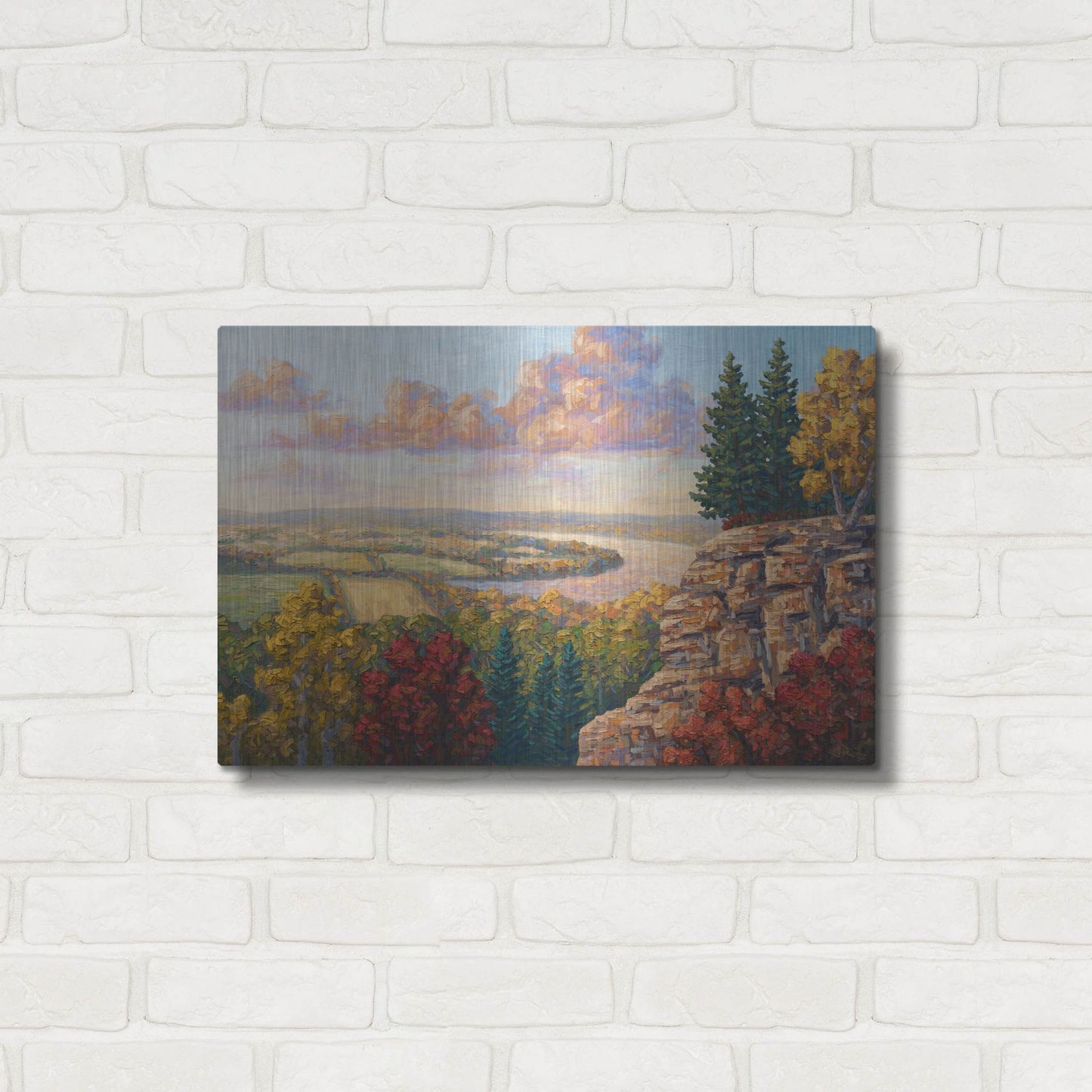 Luxe Metal Art 'Autumn At Gibraltar Rock' by Joe Reimer, Metal Wall Art,24x16