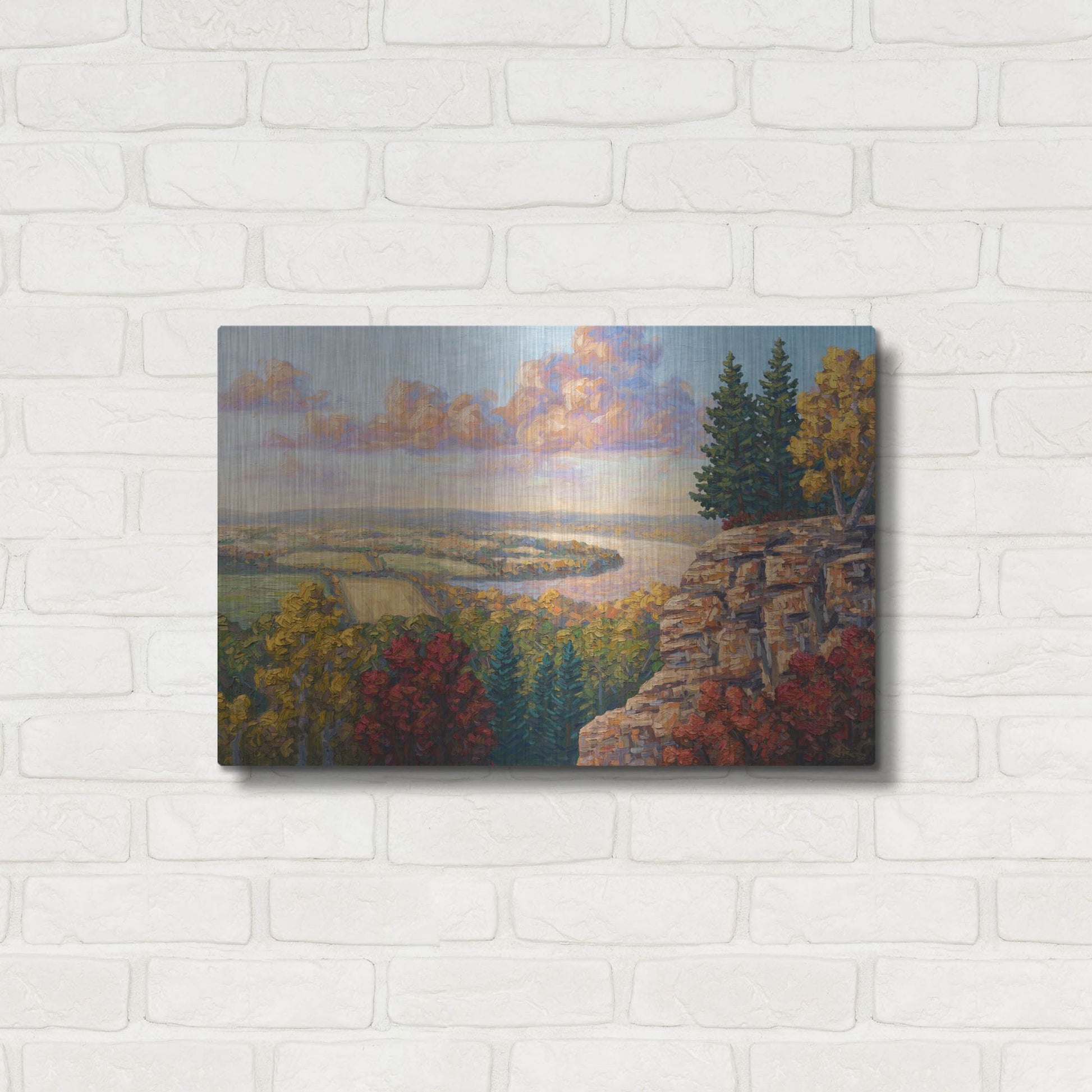 Luxe Metal Art 'Autumn At Gibraltar Rock' by Joe Reimer, Metal Wall Art,24x16