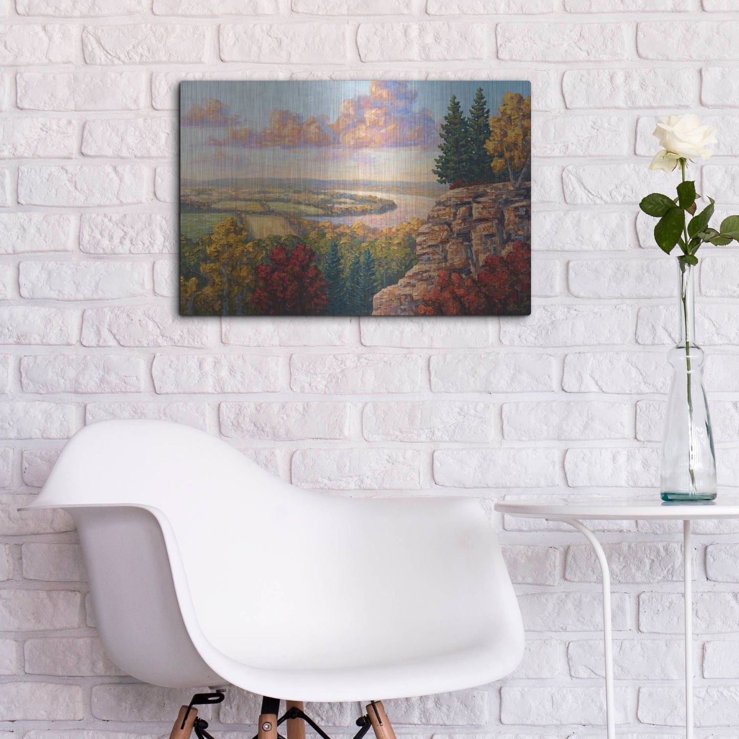 Luxe Metal Art 'Autumn At Gibraltar Rock' by Joe Reimer, Metal Wall Art,24x16