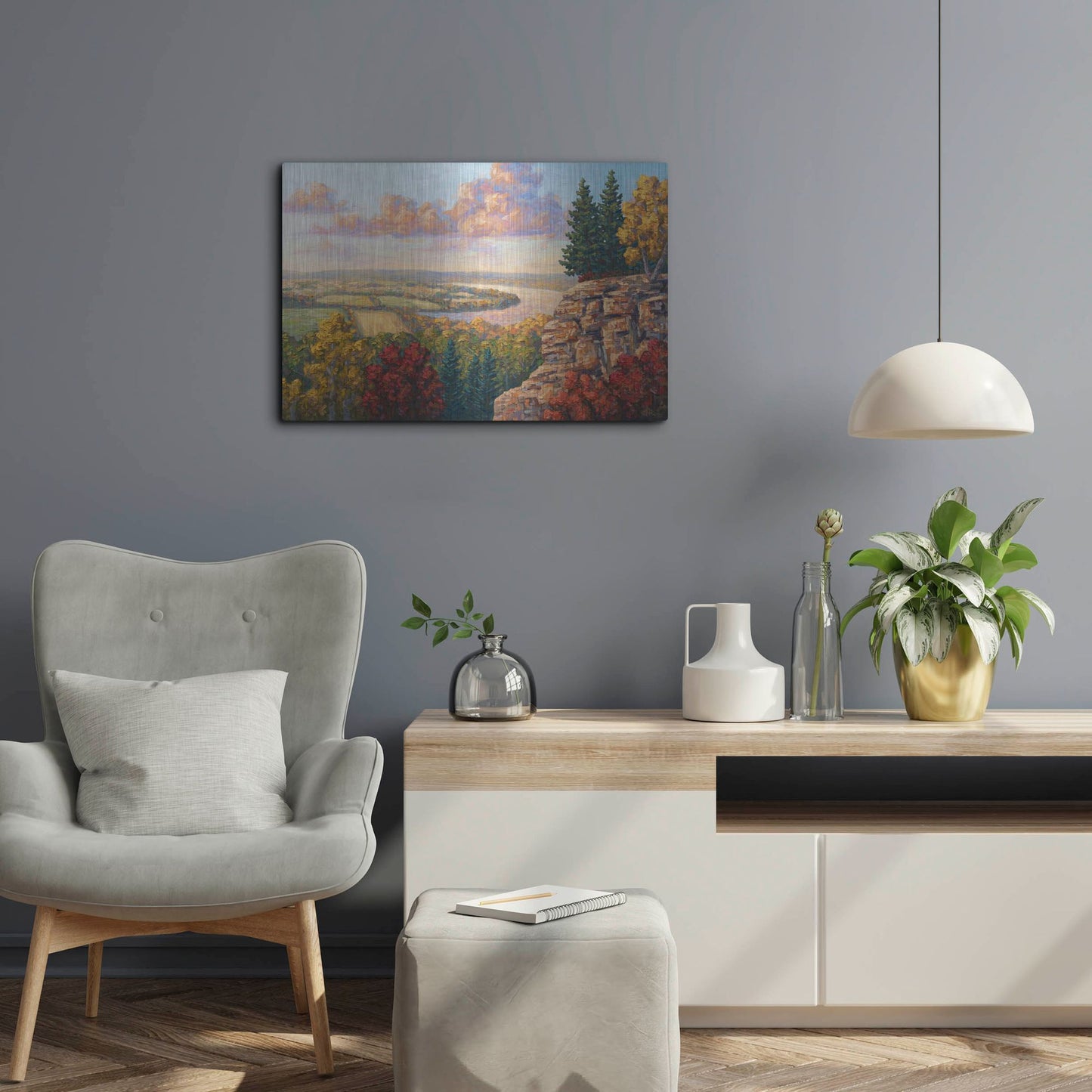 Luxe Metal Art 'Autumn At Gibraltar Rock' by Joe Reimer, Metal Wall Art,24x16