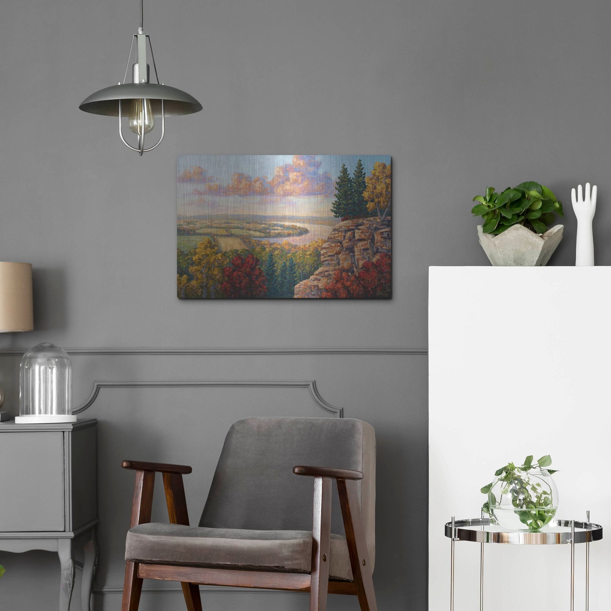 Luxe Metal Art 'Autumn At Gibraltar Rock' by Joe Reimer, Metal Wall Art,24x16