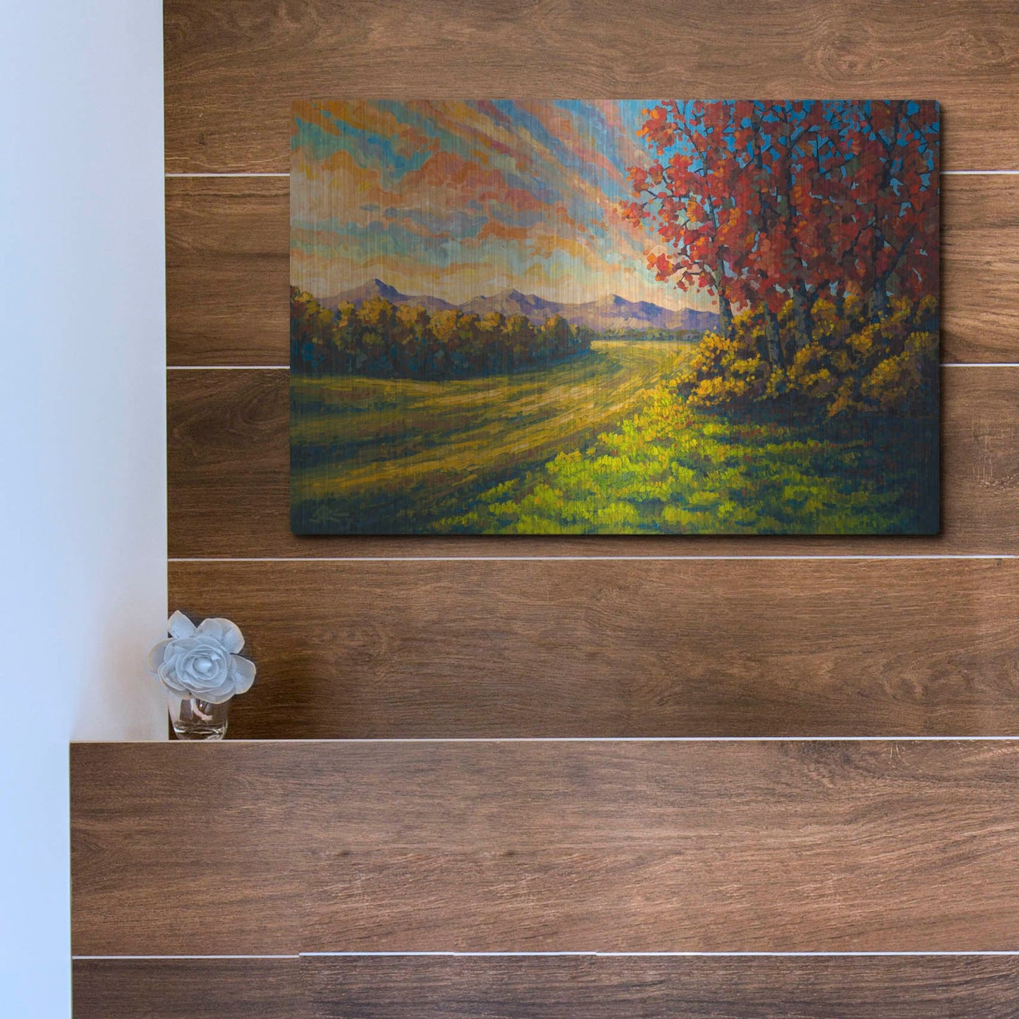 Luxe Metal Art 'Farewell Autmun' by Joe Reimer, Metal Wall Art,16x12