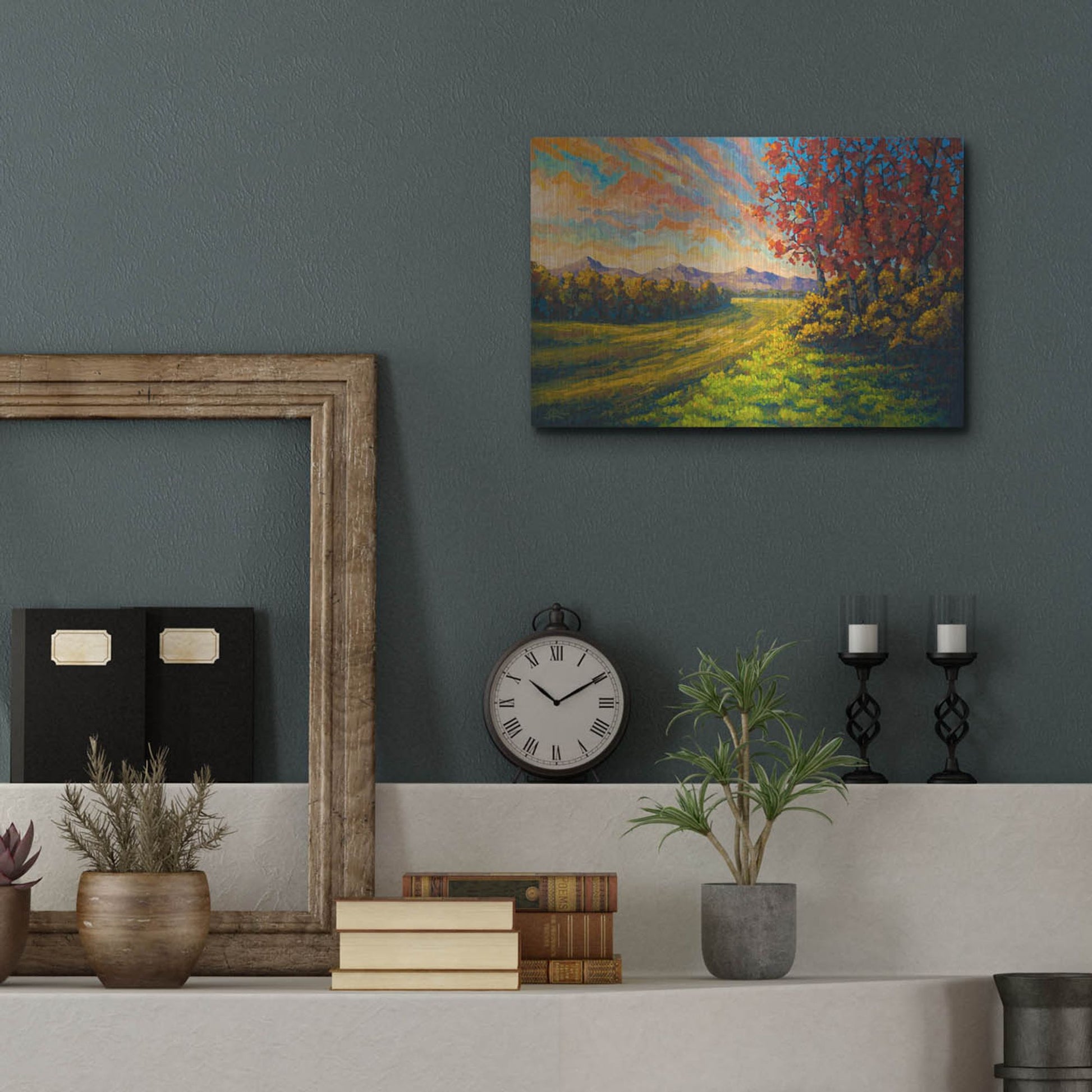 Luxe Metal Art 'Farewell Autmun' by Joe Reimer, Metal Wall Art,16x12