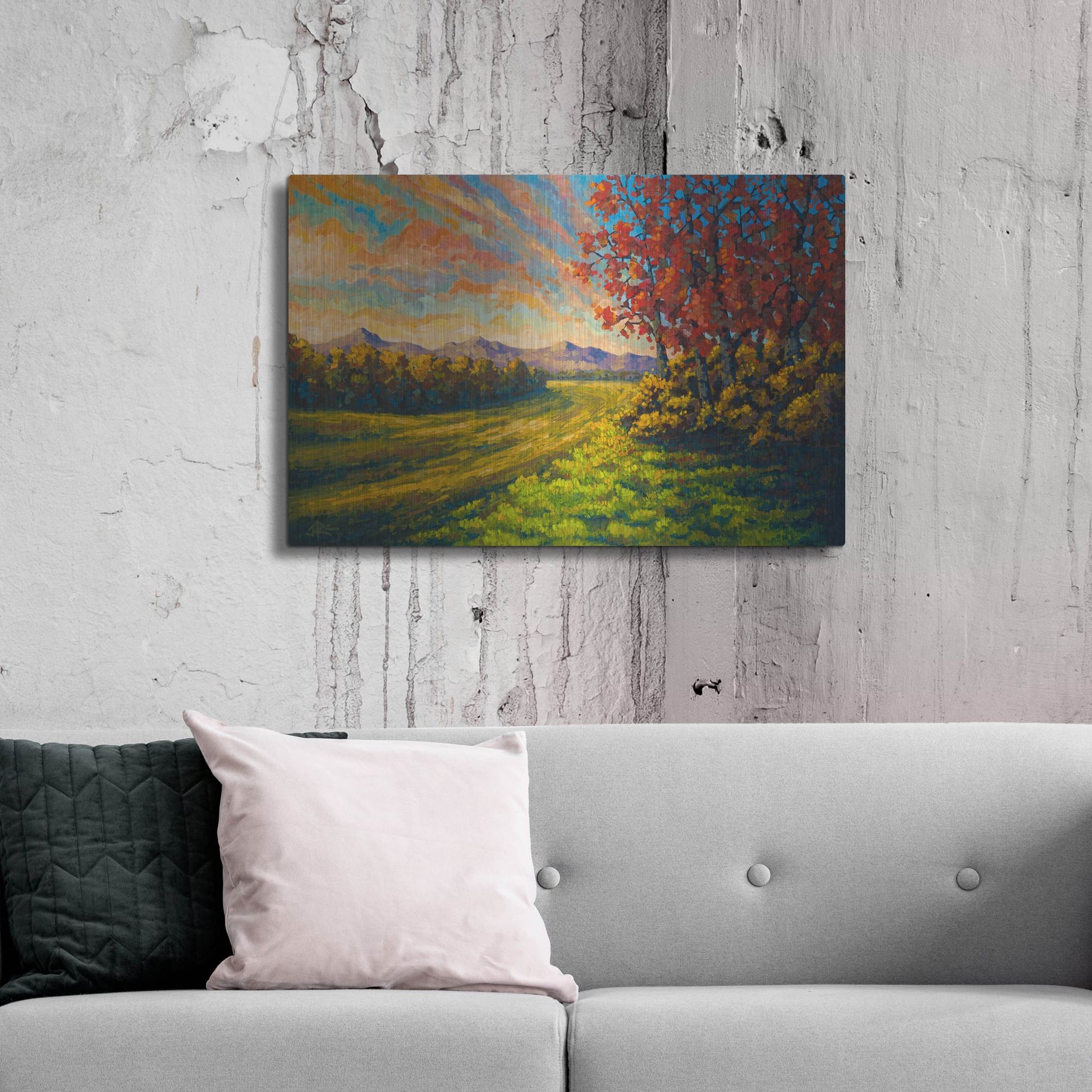 Luxe Metal Art 'Farewell Autmun' by Joe Reimer, Metal Wall Art,36x24