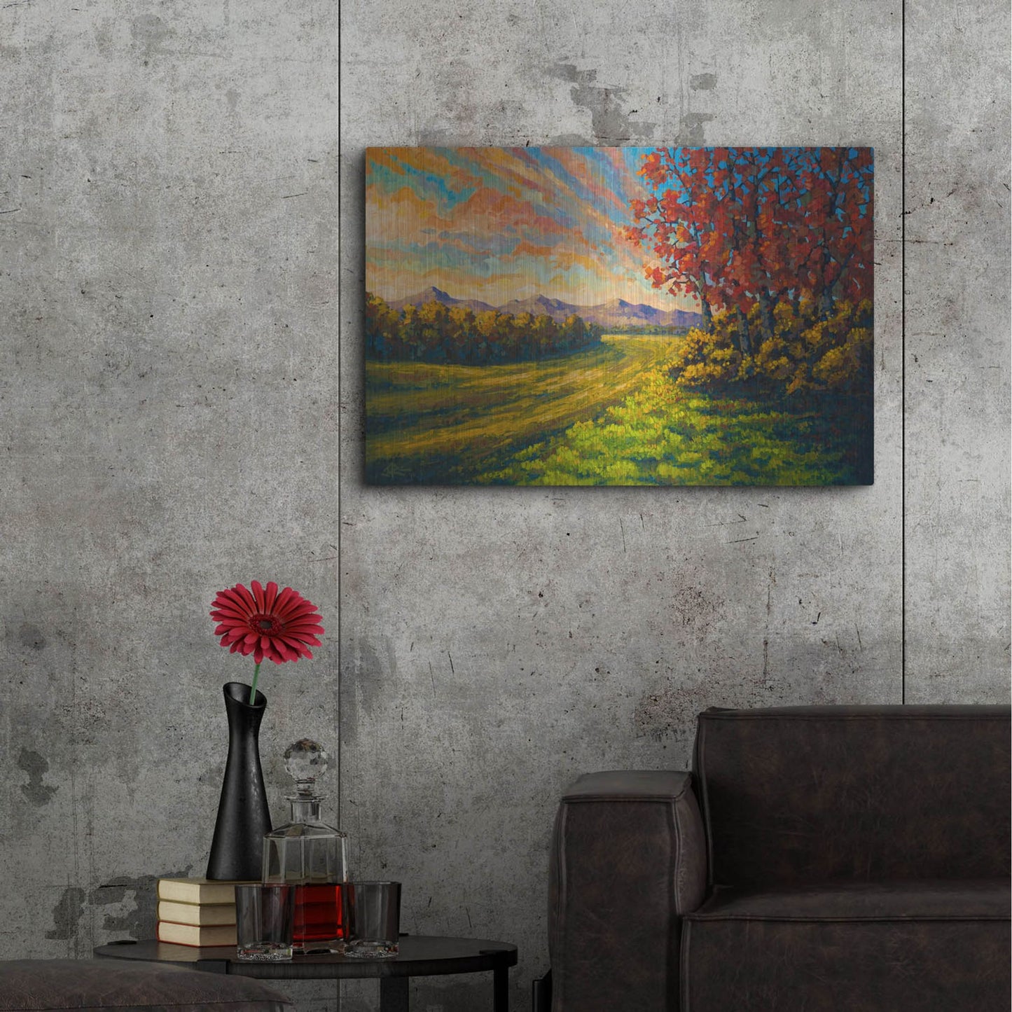 Luxe Metal Art 'Farewell Autmun' by Joe Reimer, Metal Wall Art,36x24