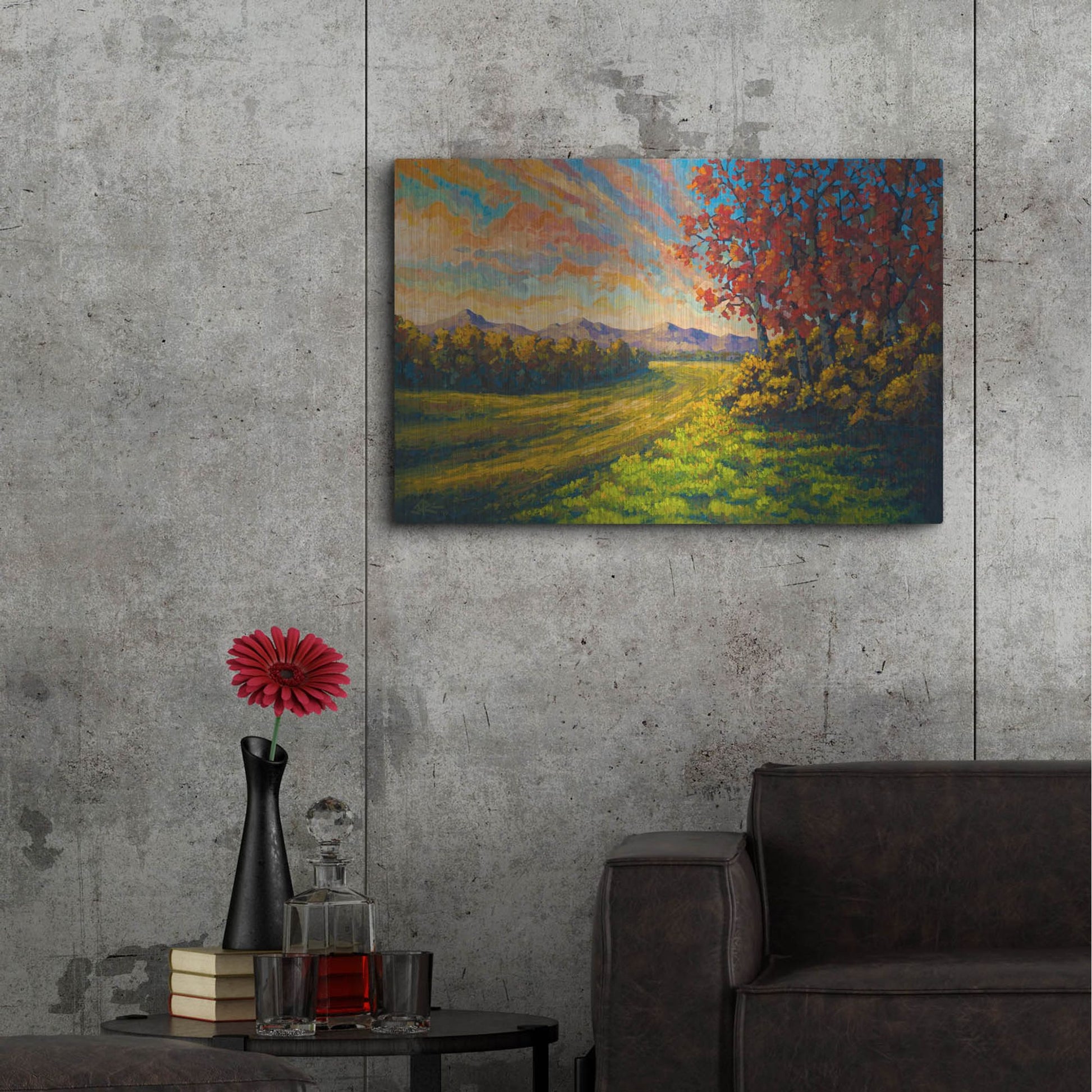 Luxe Metal Art 'Farewell Autmun' by Joe Reimer, Metal Wall Art,36x24