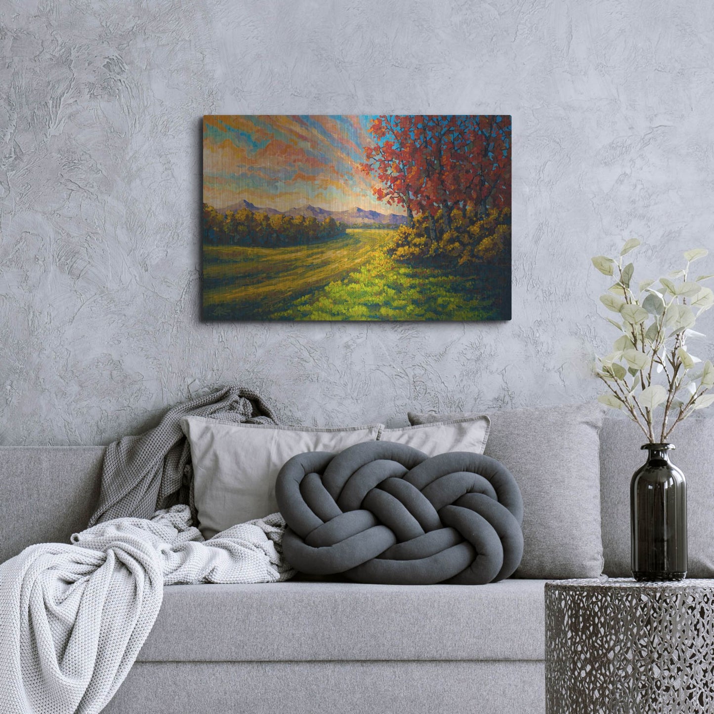 Luxe Metal Art 'Farewell Autmun' by Joe Reimer, Metal Wall Art,36x24
