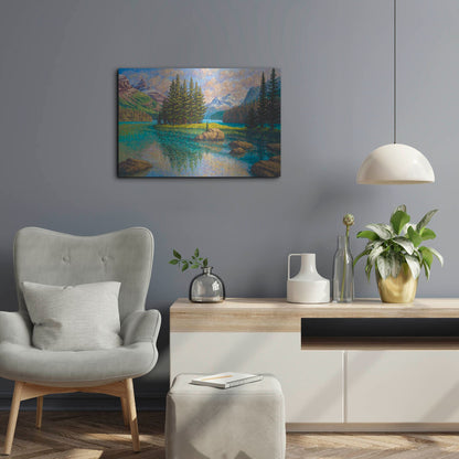 Luxe Metal Art 'Spirit Of Maligne' by Joe Reimer, Metal Wall Art,24x16