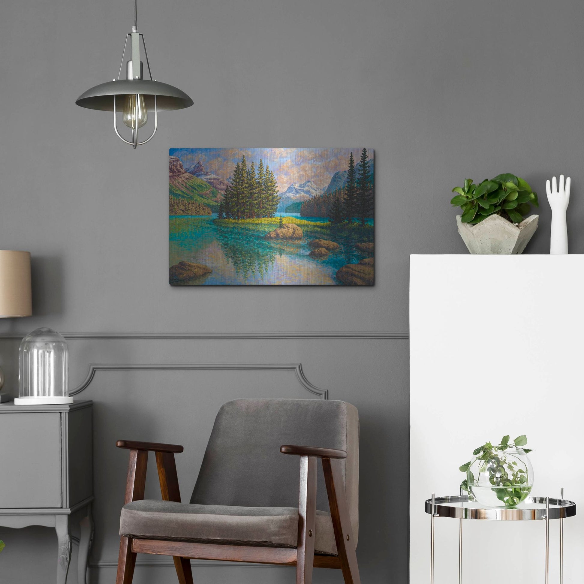 Luxe Metal Art 'Spirit Of Maligne' by Joe Reimer, Metal Wall Art,24x16