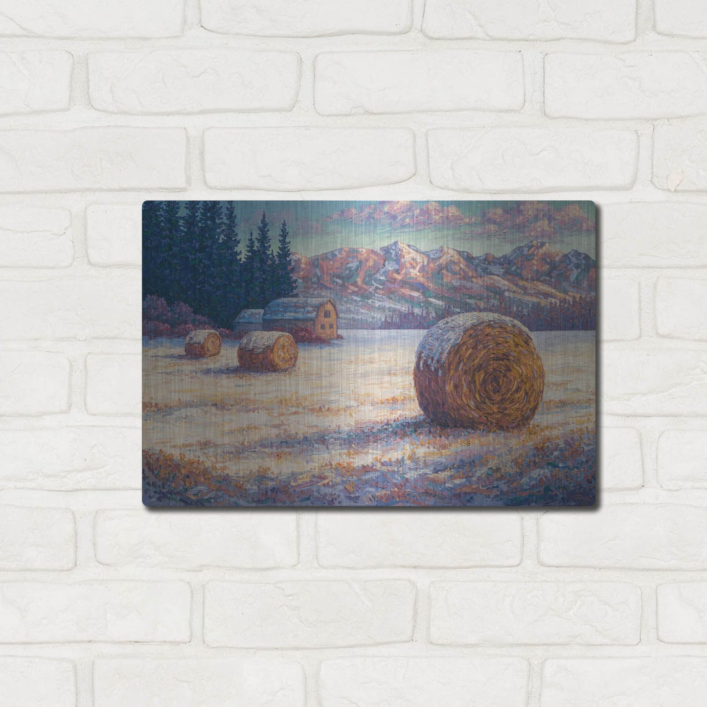 Luxe Metal Art 'Winter Morning In The Foothills' by Joe Reimer, Metal Wall Art,16x12