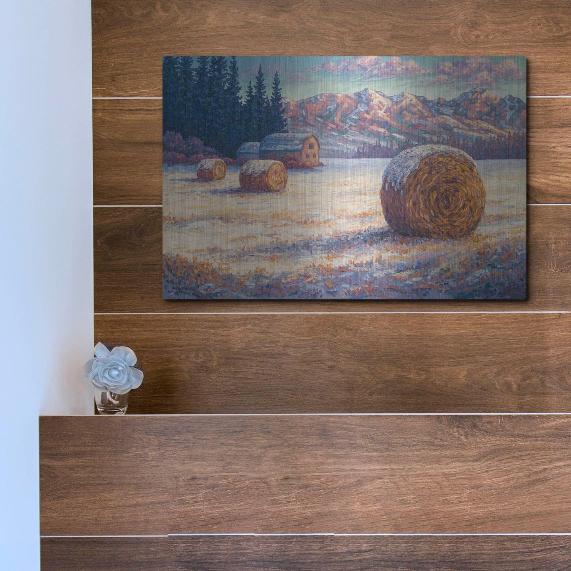 Luxe Metal Art 'Winter Morning In The Foothills' by Joe Reimer, Metal Wall Art,16x12