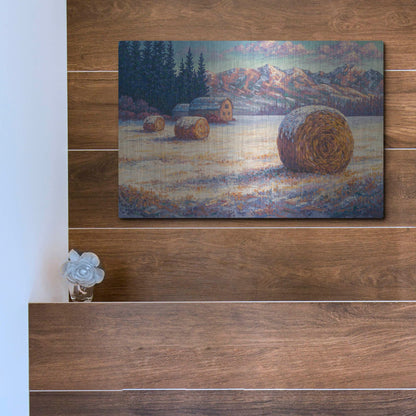 Luxe Metal Art 'Winter Morning In The Foothills' by Joe Reimer, Metal Wall Art,16x12