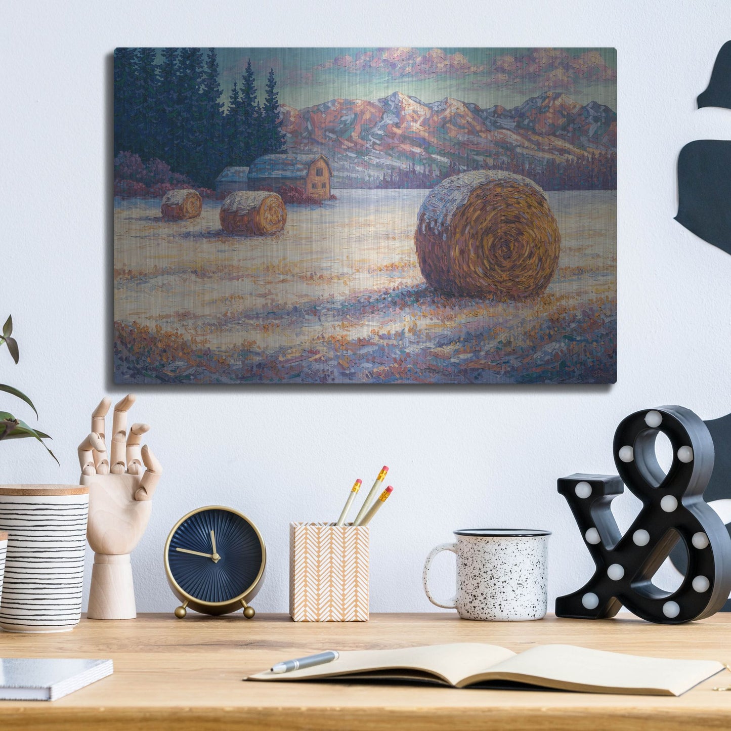 Luxe Metal Art 'Winter Morning In The Foothills' by Joe Reimer, Metal Wall Art,16x12