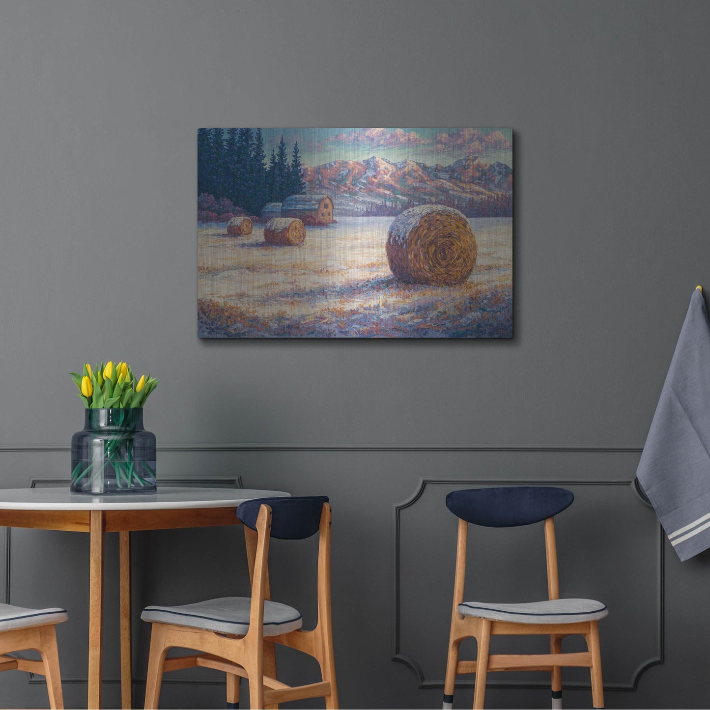 Luxe Metal Art 'Winter Morning In The Foothills' by Joe Reimer, Metal Wall Art,36x24