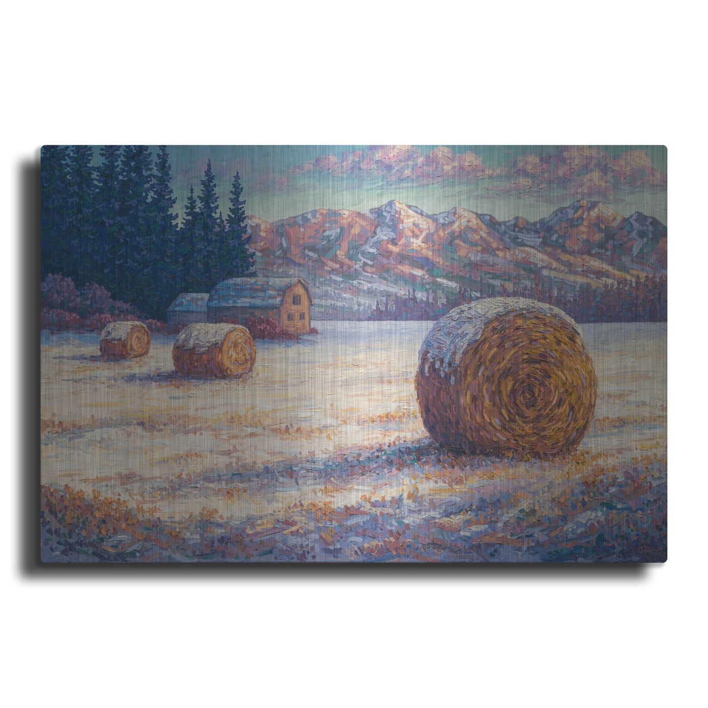 Luxe Metal Art 'Winter Morning In The Foothills' by Joe Reimer, Metal Wall Art
