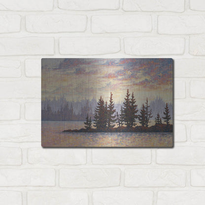 Luxe Metal Art 'Golden Elk Island' by Joe Reimer, Metal Wall Art,16x12