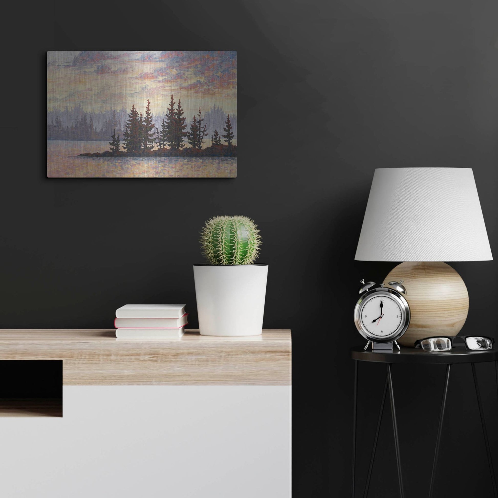 Luxe Metal Art 'Golden Elk Island' by Joe Reimer, Metal Wall Art,24x16