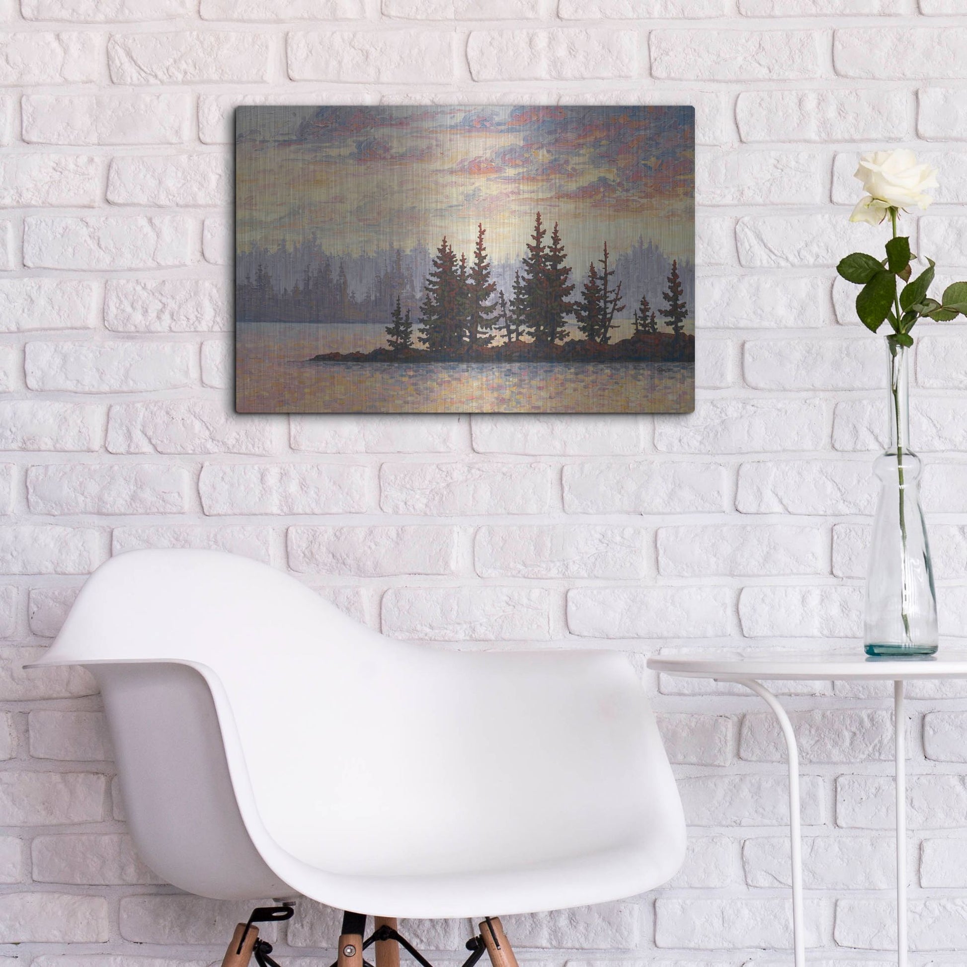 Luxe Metal Art 'Golden Elk Island' by Joe Reimer, Metal Wall Art,24x16