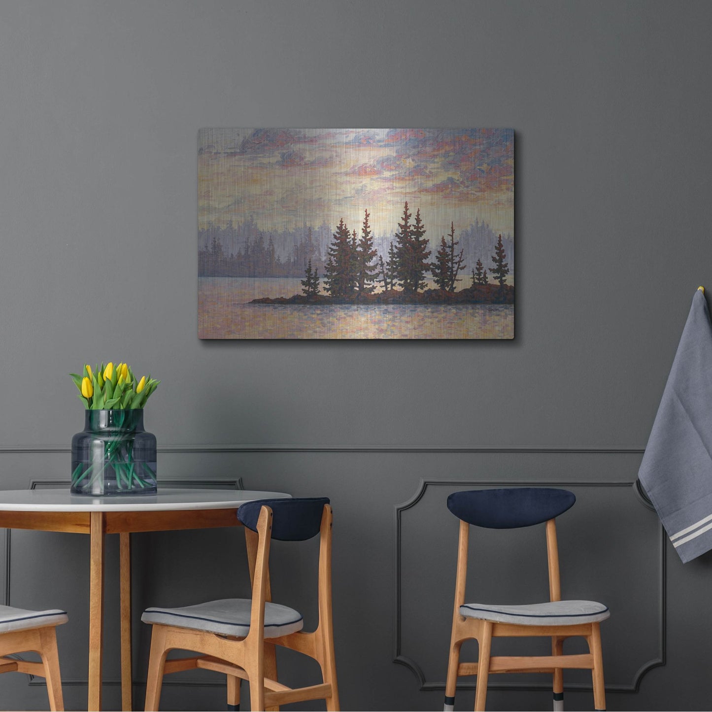 Luxe Metal Art 'Golden Elk Island' by Joe Reimer, Metal Wall Art,36x24