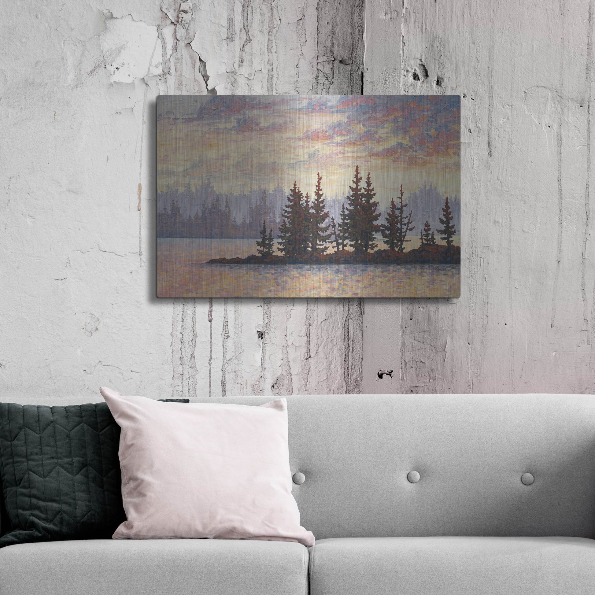 Luxe Metal Art 'Golden Elk Island' by Joe Reimer, Metal Wall Art,36x24