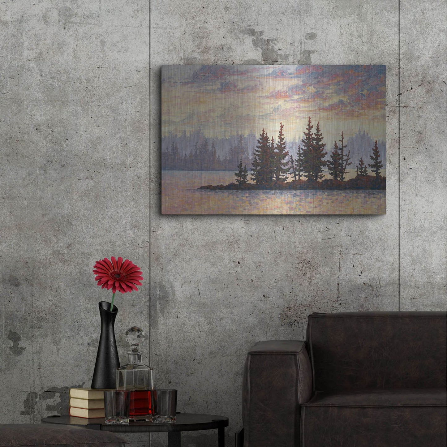 Luxe Metal Art 'Golden Elk Island' by Joe Reimer, Metal Wall Art,36x24