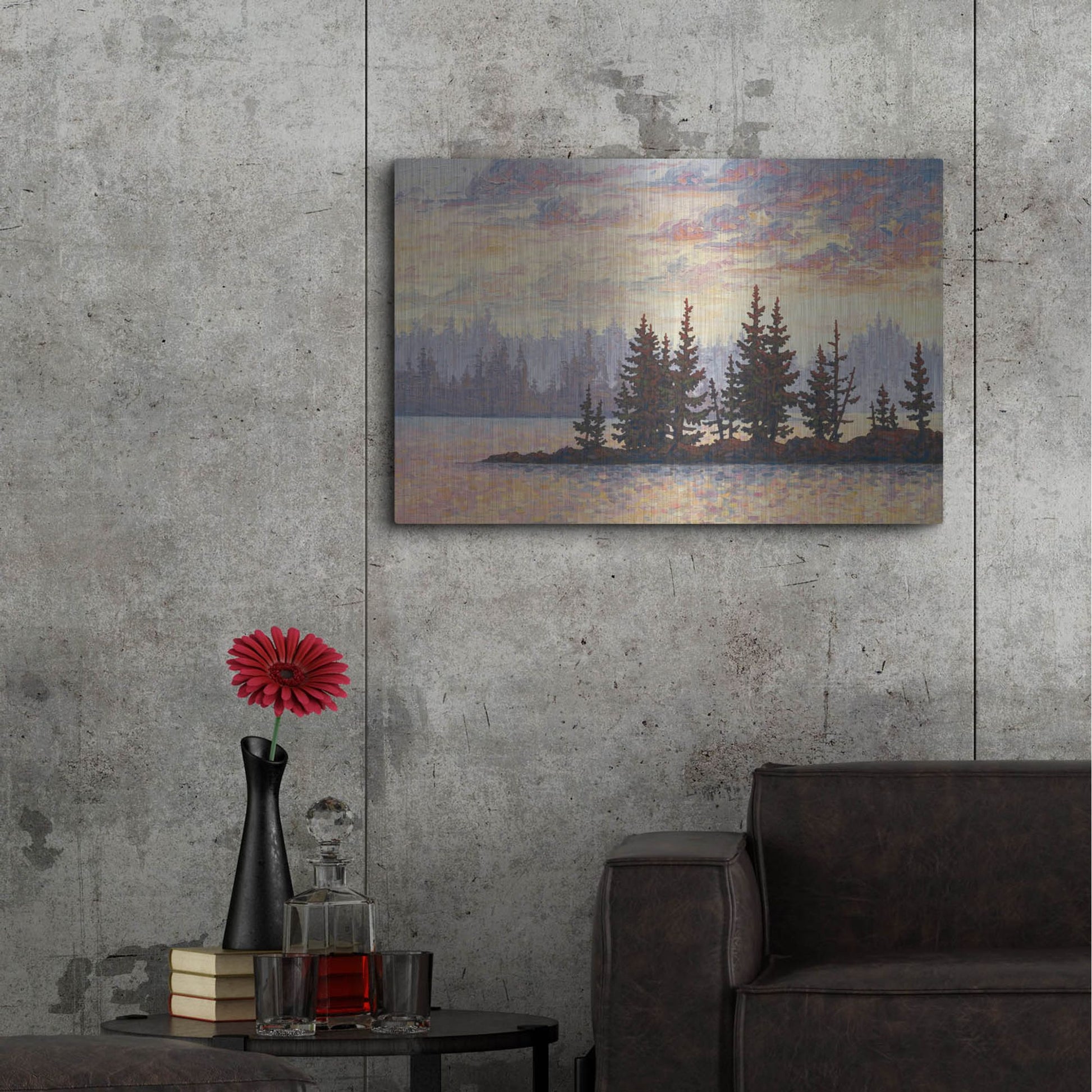 Luxe Metal Art 'Golden Elk Island' by Joe Reimer, Metal Wall Art,36x24