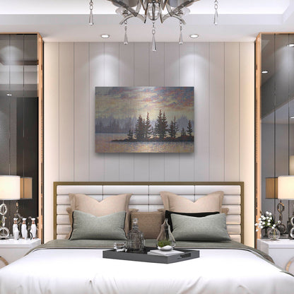 Luxe Metal Art 'Golden Elk Island' by Joe Reimer, Metal Wall Art,36x24