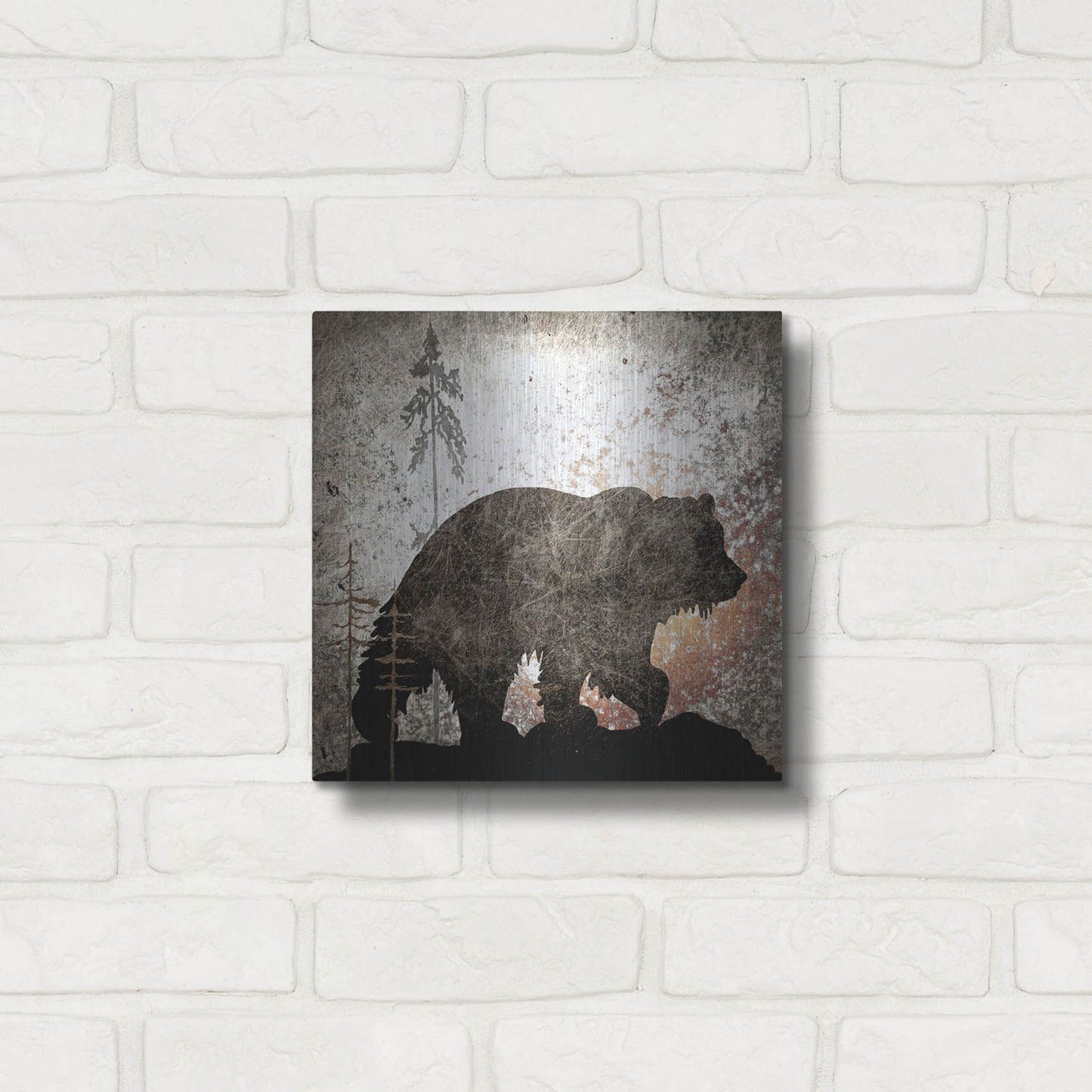 Luxe Metal Art 'Calling Bear' by Lightbox Journal, Metal Wall Art,12x12