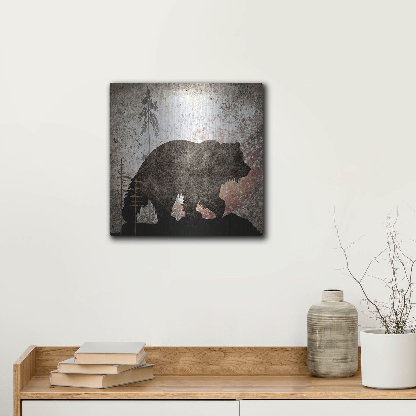 Luxe Metal Art 'Calling Bear' by Lightbox Journal, Metal Wall Art,12x12