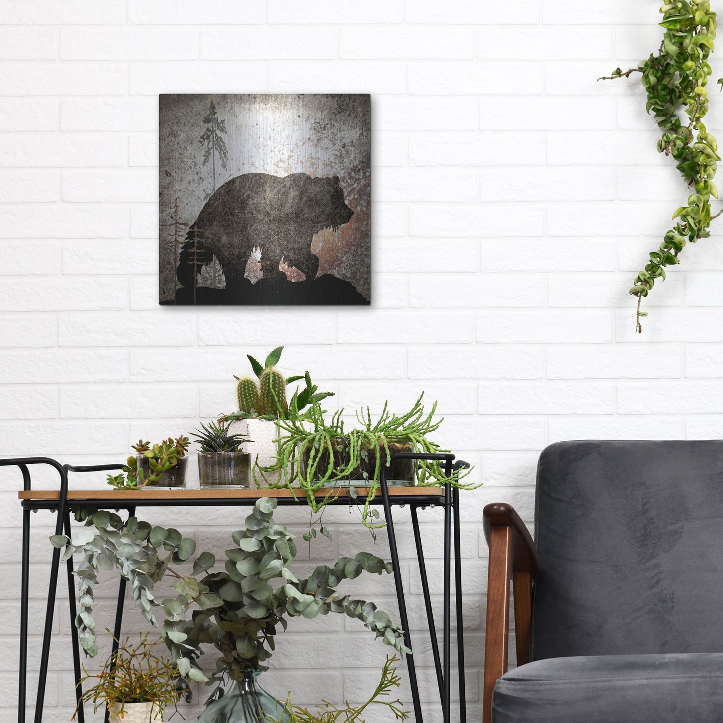 Luxe Metal Art 'Calling Bear' by Lightbox Journal, Metal Wall Art,12x12